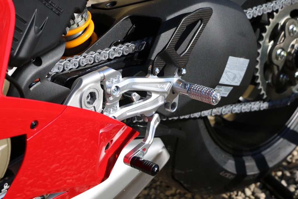 CNC Racing RPS Adjustable Rearset for the Ducati Panigale V4 / S / R - with Carbon Heel guard