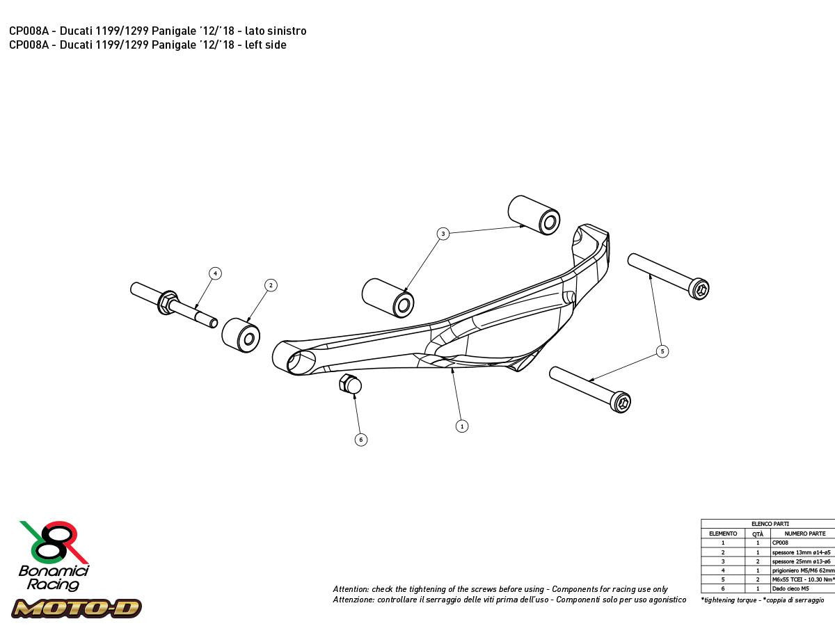 Bonamici Ducati Panigale 959, 1299, 1199 Case Savers