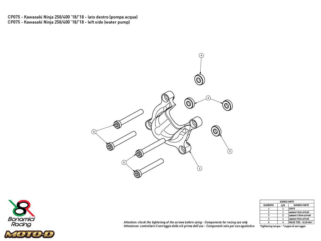Bonamici Kawasaki Ninja 500 / 400 Case Savers (3-Piece Kit)