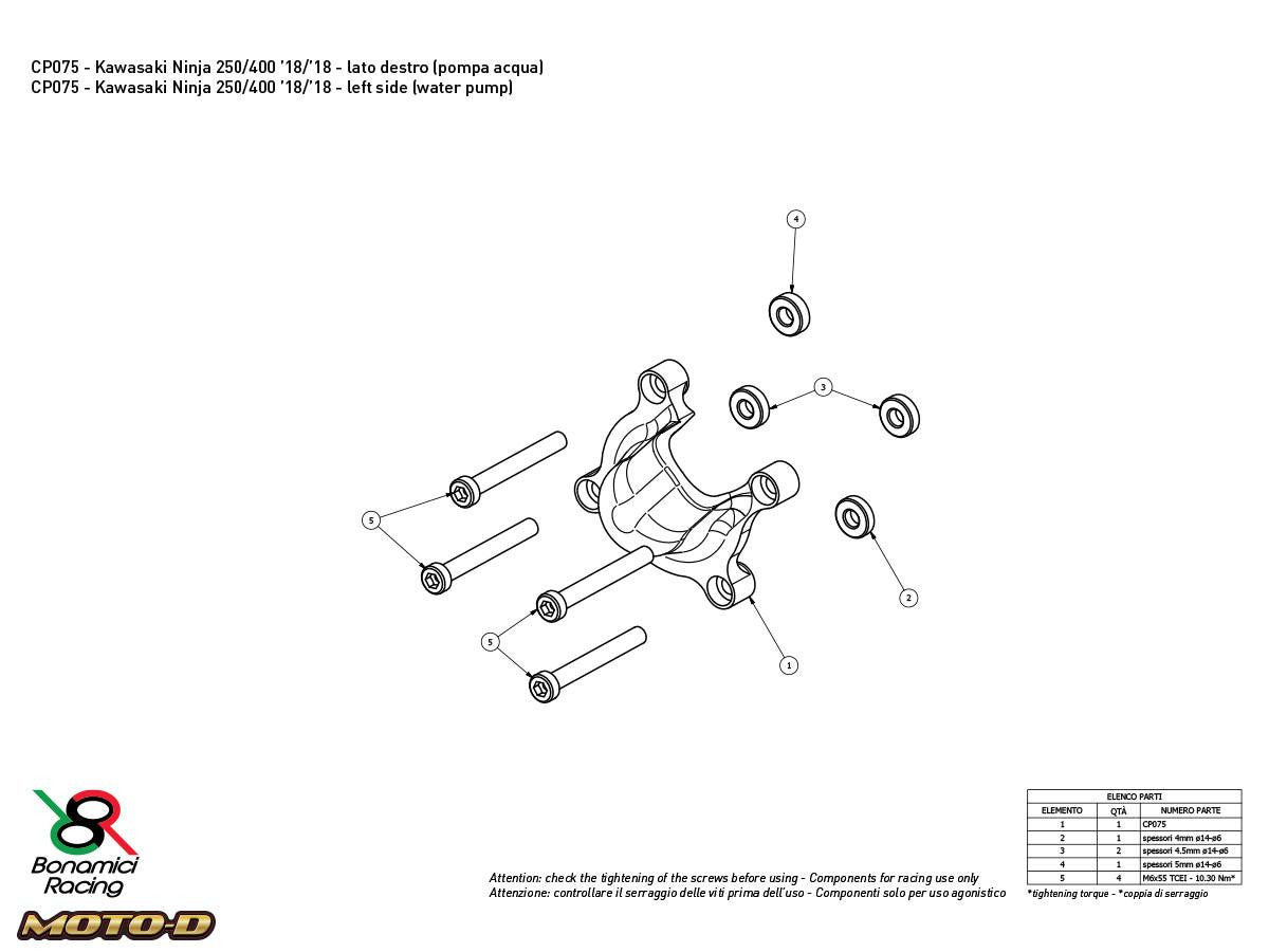 Bonamici Kawasaki Ninja 500 / 400 Case Savers (3-Piece Kit)