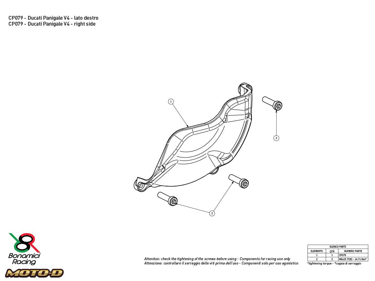 Bonamici Ducati Panigale V4/S Case Savers (SingleArm Rear)