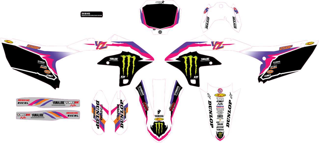 D'COR Visuals Complete Graphics Kit - '93 Monster Enenrgy YZ Retro