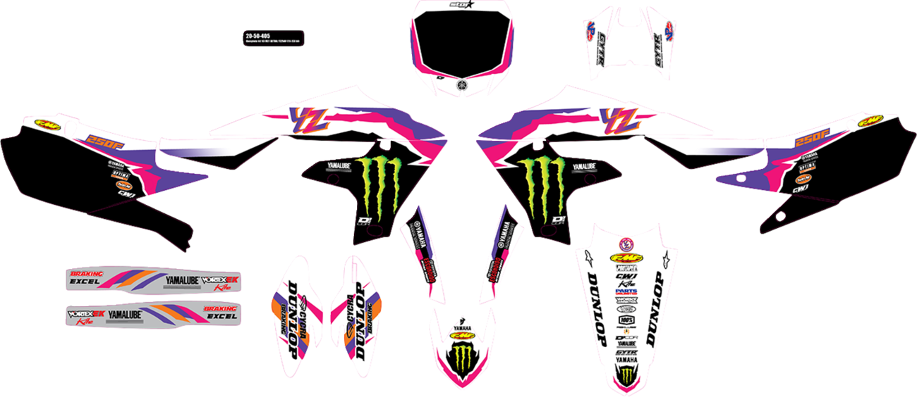 D'COR Visuals Complete Graphics Kit - '93 Monster Energy YZ Retro Star