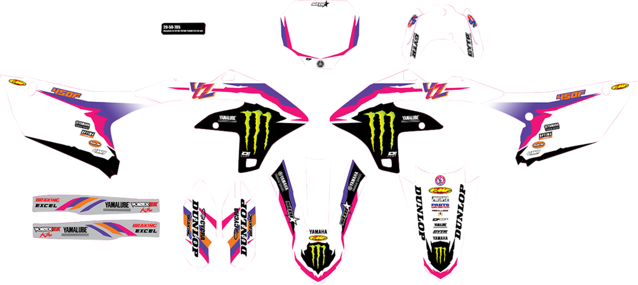 D'COR Visuals Complete Graphics Kit - '93 Monster Energy YZ Retro Star