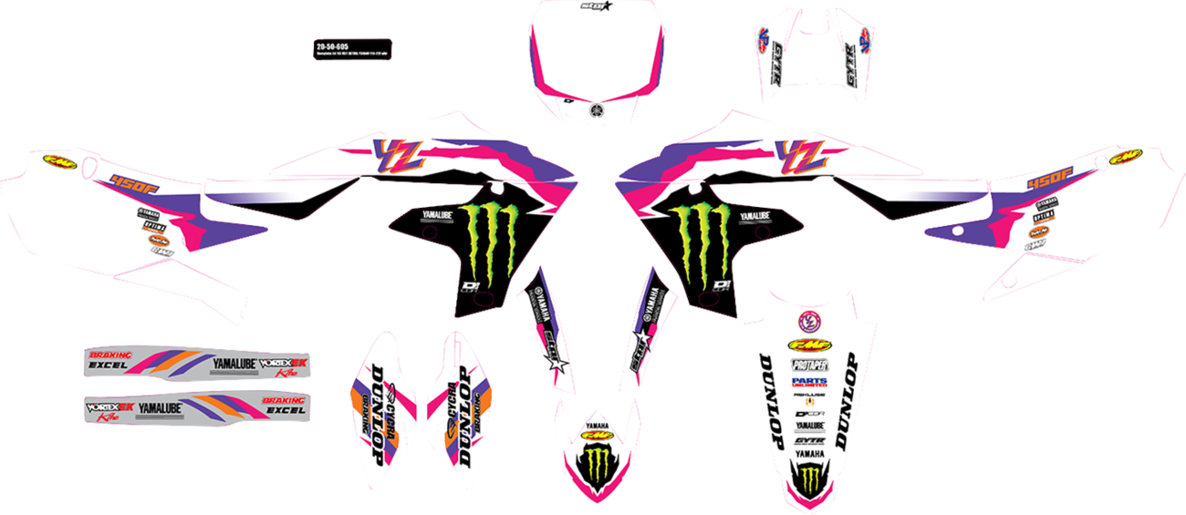 D'COR Visuals Complete Graphics Kit - '93 Monster Energy YZ Retro Star