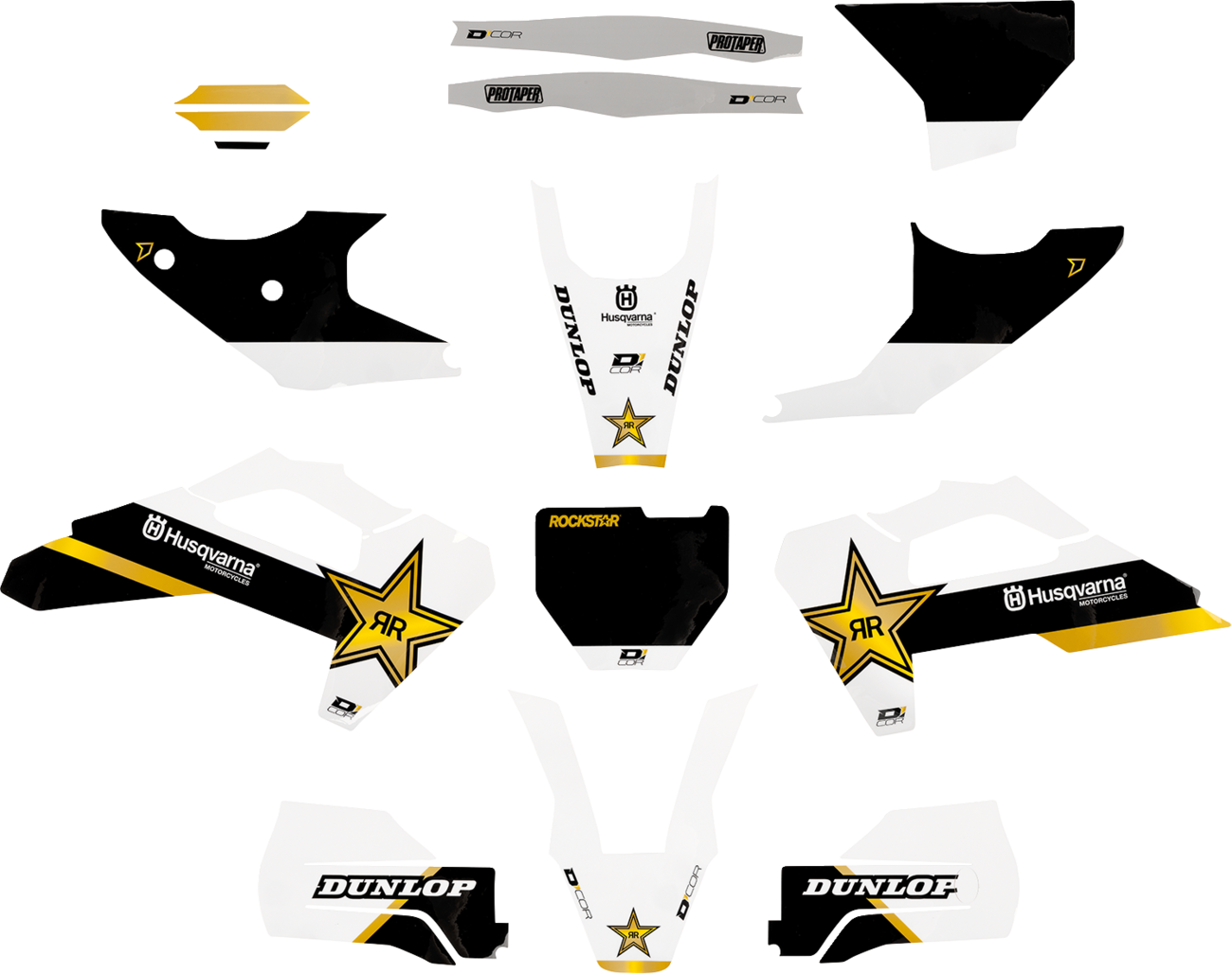 D'COR Visuals Complete Graphics Kit - Rockstar Husqvarna
