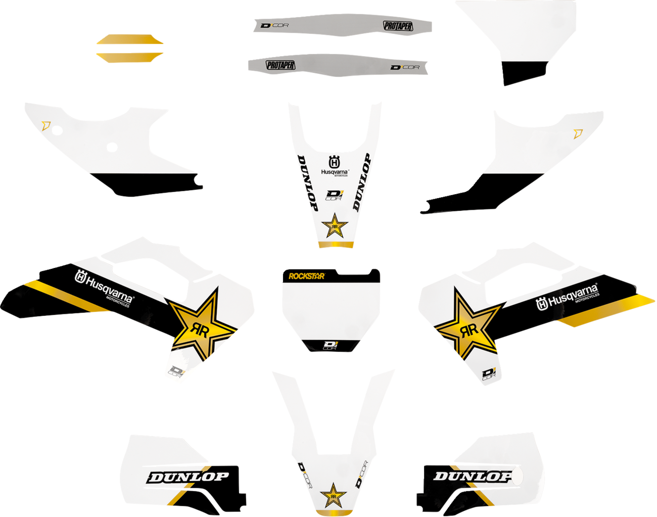 D'COR Visuals Complete Graphics Kit - Rockstar Husqvarna