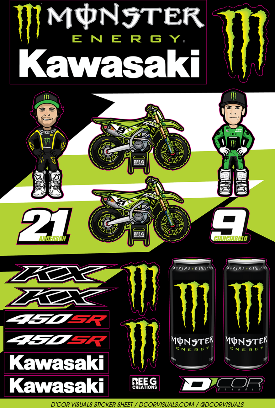 D'COR Visuals Decal Sheet - Monster Energy BEE G
