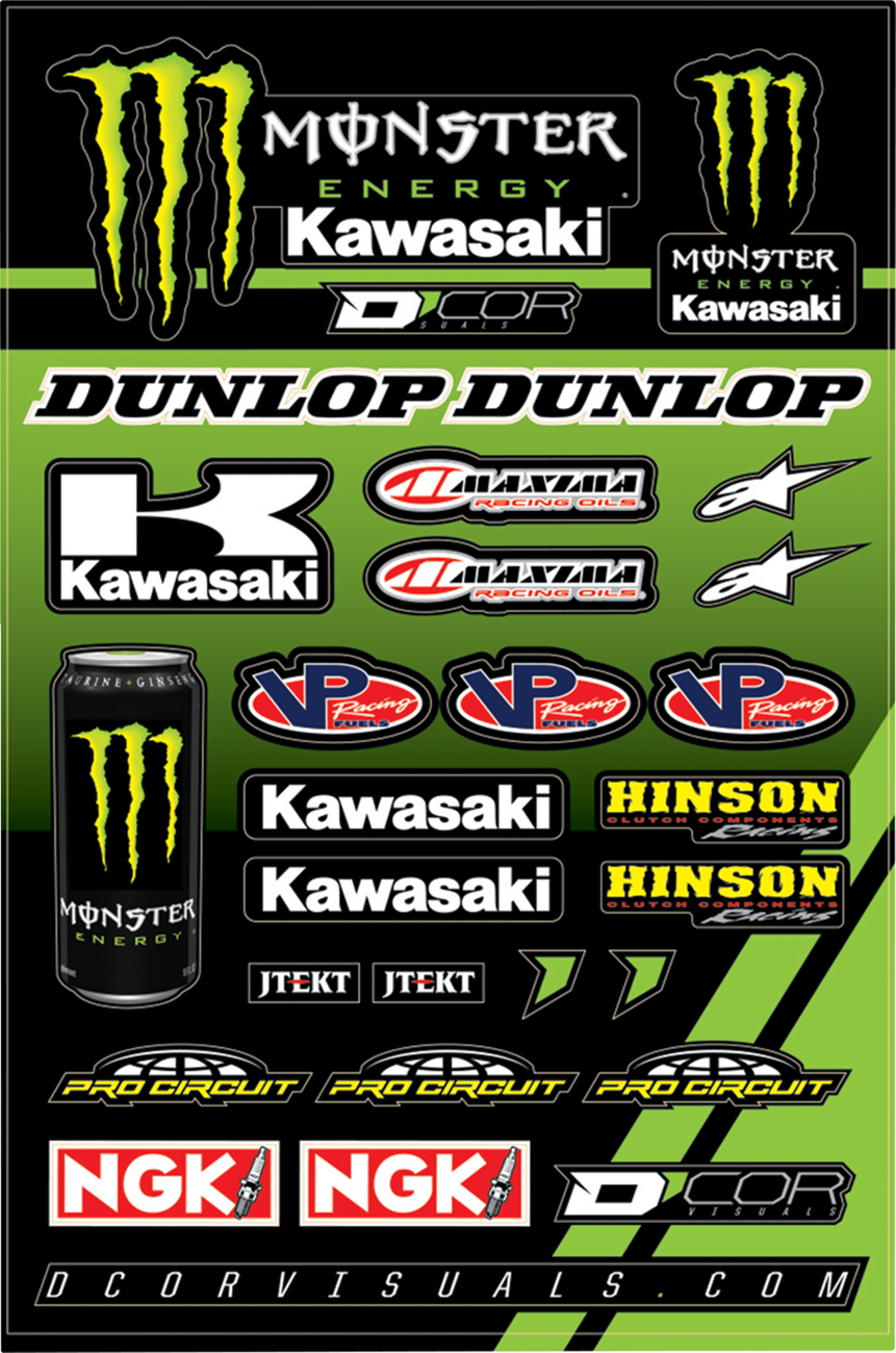 D'COR Visuals Decal Sheet - Monster Kawasaki