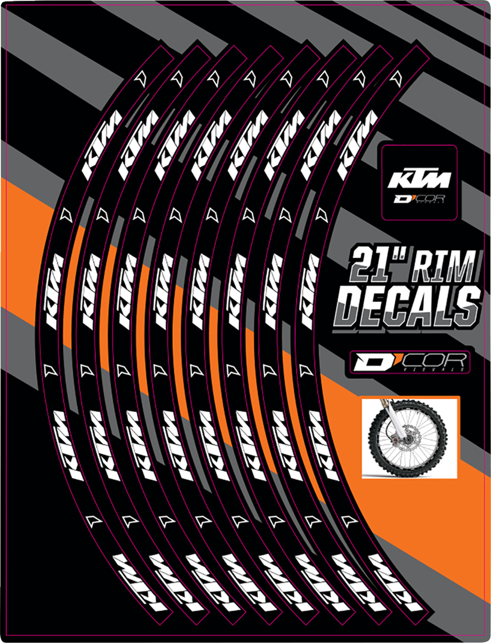 D'COR Visuals Rim Decal - KTM Logo