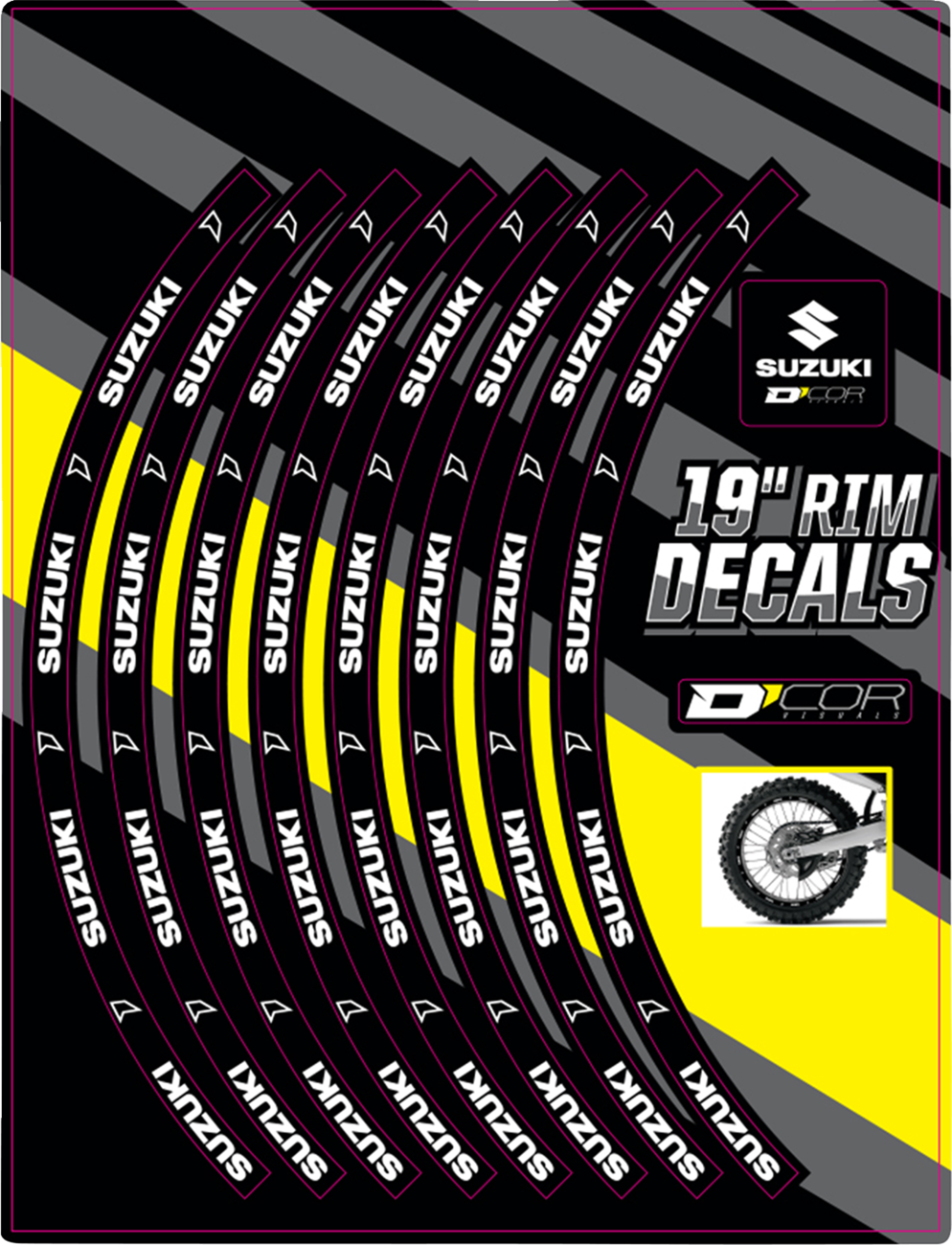 D'COR Visuals Rim Decal - Suzuki Logo