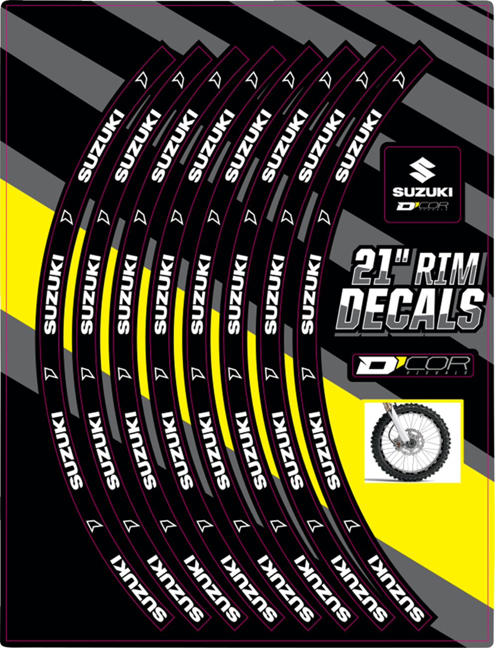 D'COR Visuals Rim Decal - Suzuki Logo
