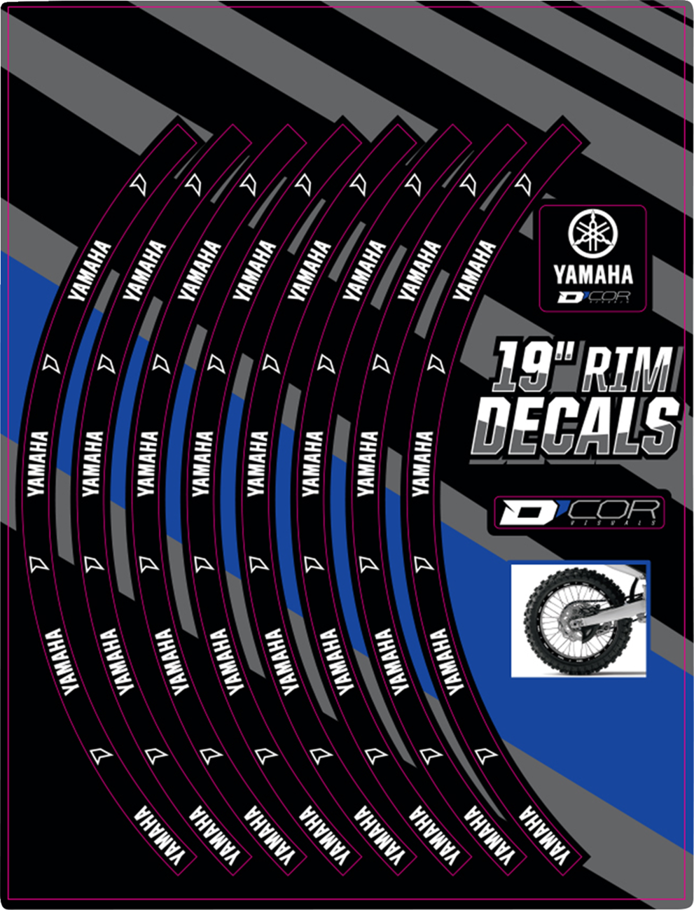 D'COR Visuals Rim Decal - Yamaha Logo