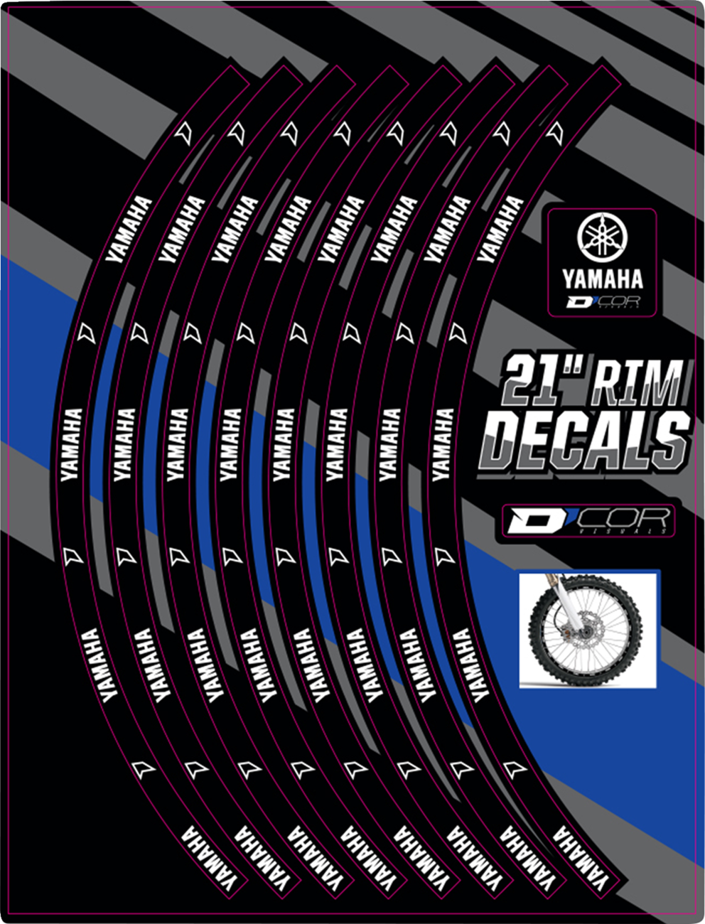D'COR Visuals Rim Decal - Yamaha Logo