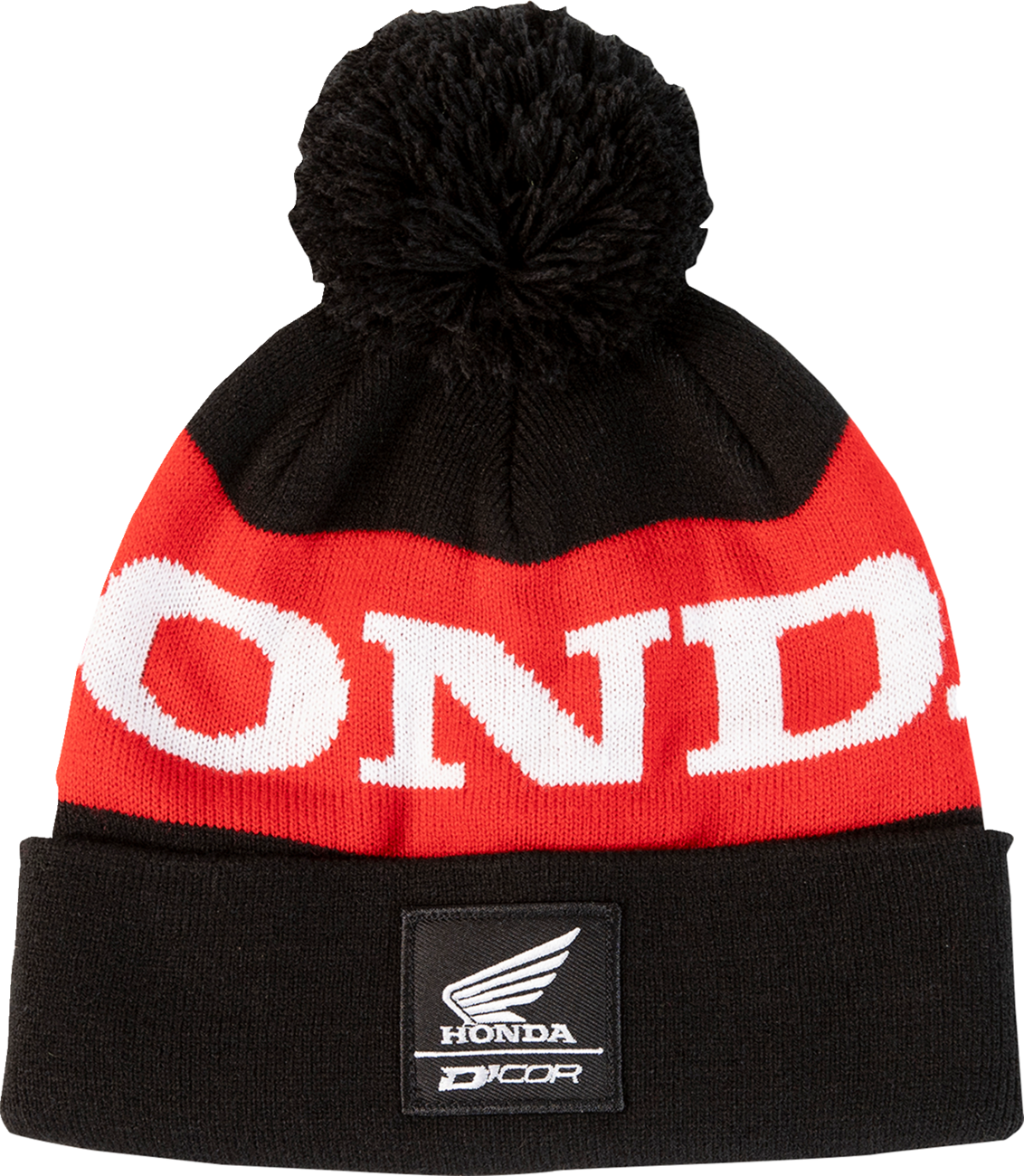 D'COR Visuals Stripe Beanie - Black/Red