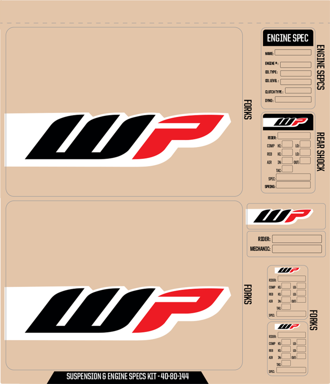 D'COR Visuals Suspension and Specs Graphic Kit - WP Decal Kit