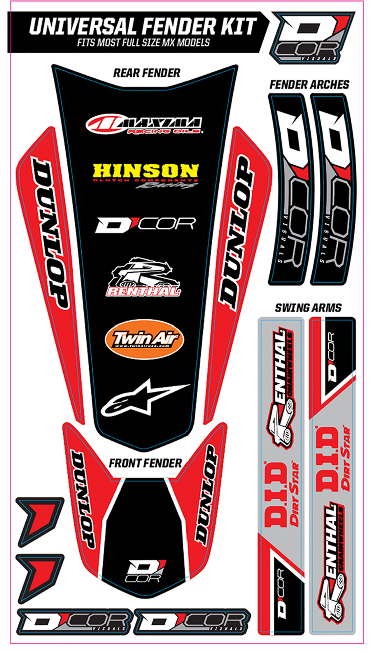 D'COR Visuals Universal Trim Kit - Red