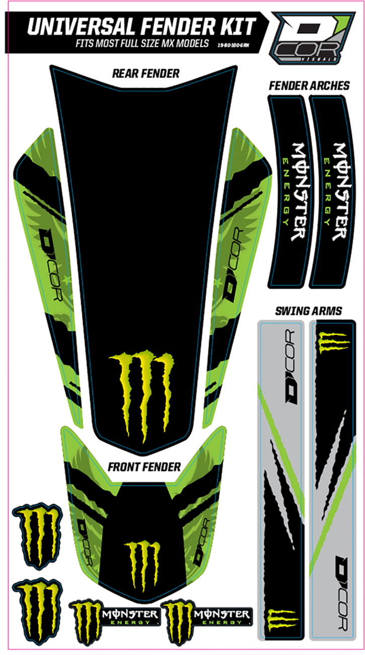 D'COR Visuals Universal Trim Kit - Green Monster