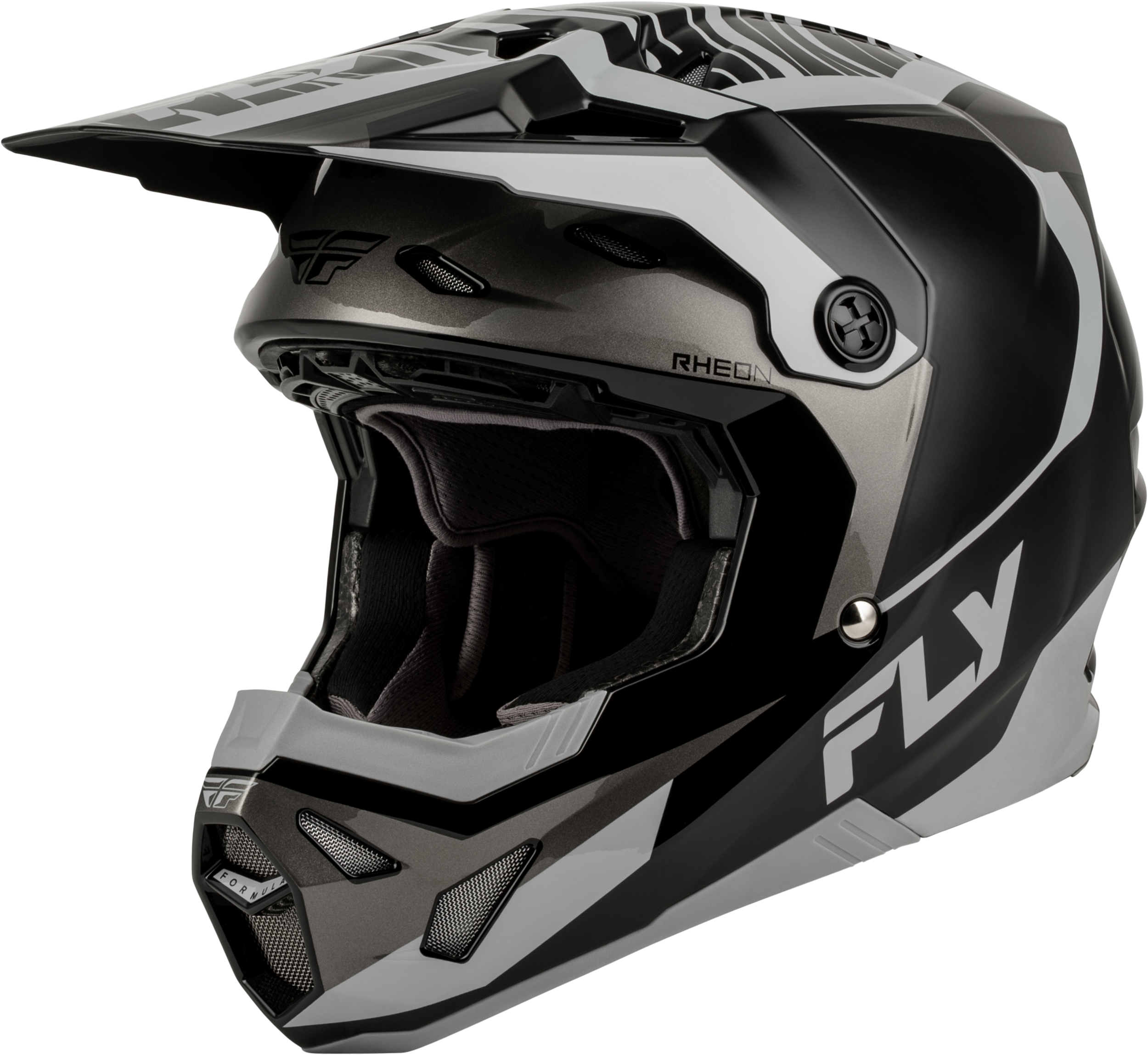 FLY Racing Formula CP Charge Helmet (2027) - Black / Grey / Light Grey - View 1