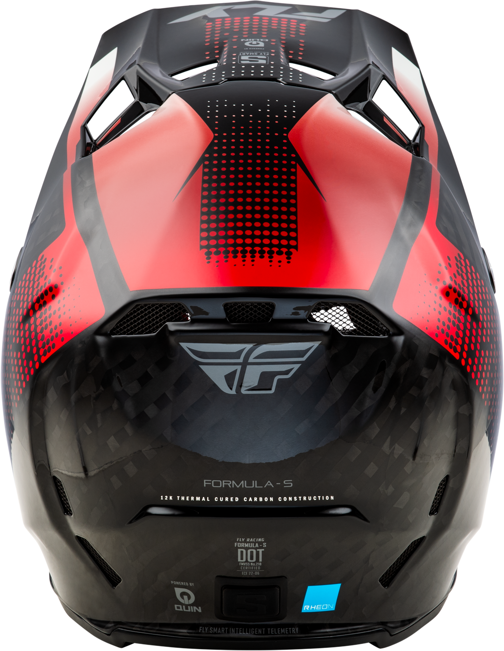FLY Racing Formula S Carbon Protocol Helmet - Black Carbon / Red - View 18