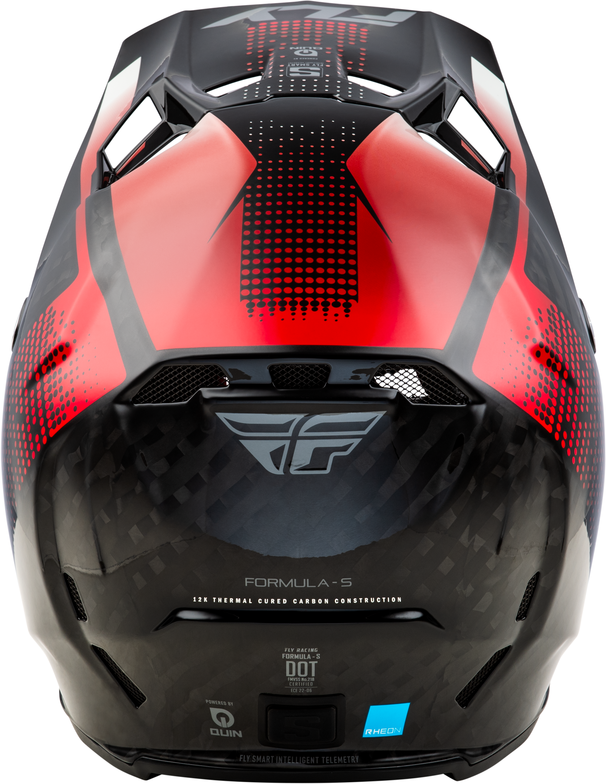 FLY Racing Formula S Carbon Protocol Helmet - Black Carbon / Red - View 18