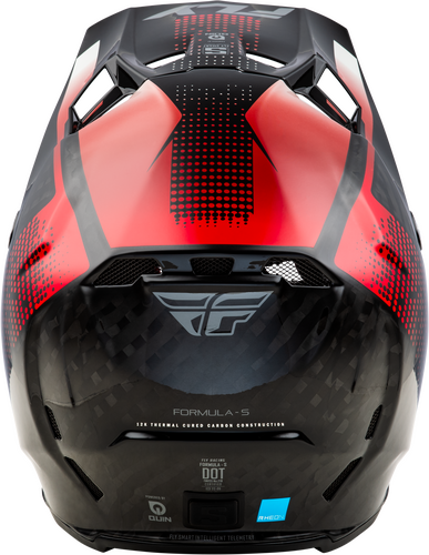 FLY Racing Formula S Carbon Protocol Helmet - Black Carbon / Red - View 22