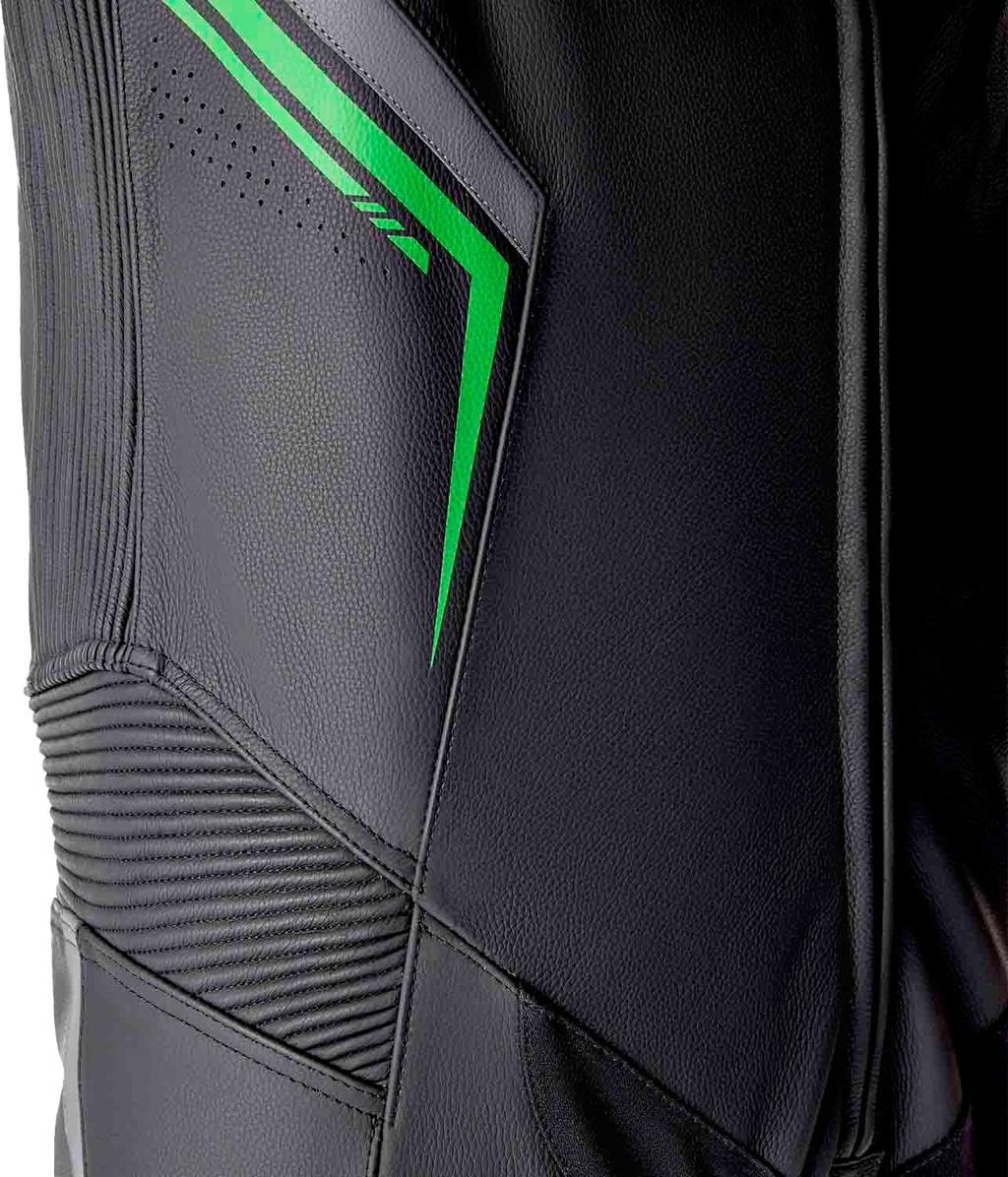 RST S1 D3O Leather Suit - Black / Grey / Fluorescent Green - View 18
