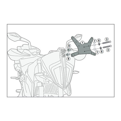 GIVI D7711KIT Windshield Fit Kit for KTM 390 Adventure, KTM 790 Adventure, and KTM 790 Adventure R
