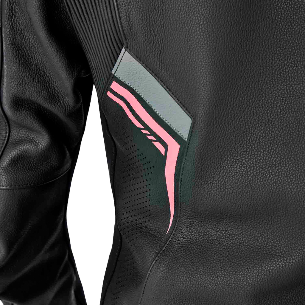 RST S-1 CE Women's Leather Jacket - Black / Fluorescent Pink - View 6