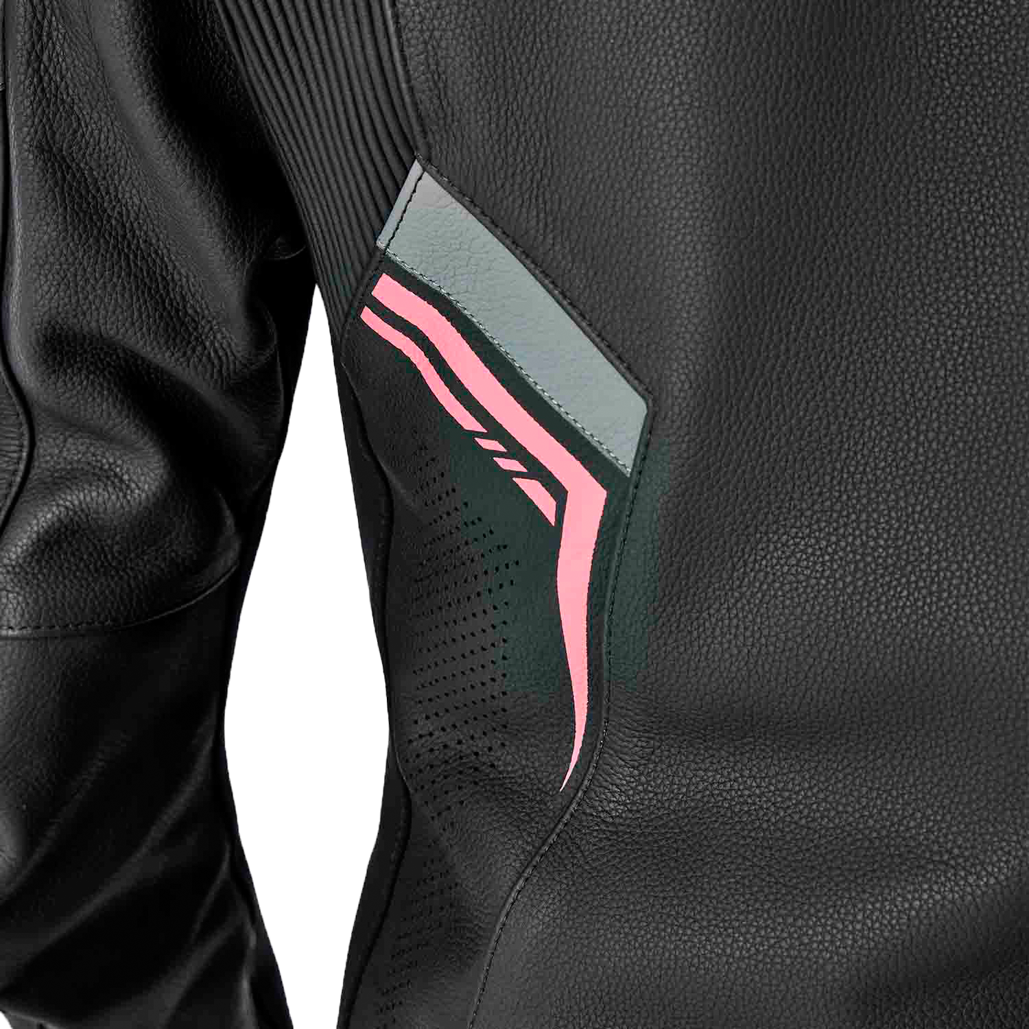 RST S-1 CE Women's Leather Jacket - Black / Fluorescent Pink - View 6