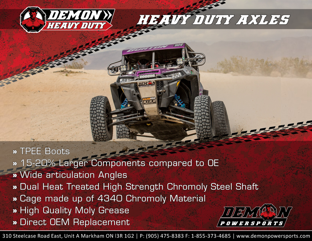 DEMON Complete Heavy-Duty Axle — Rear Left