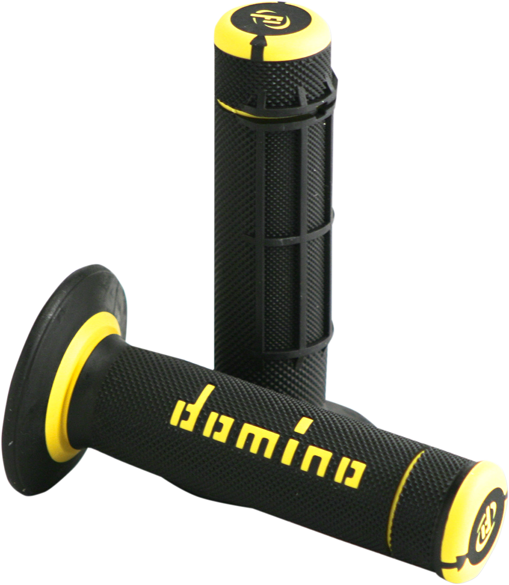 Domino Dually Grips - Half Waffle / Black/Yellow