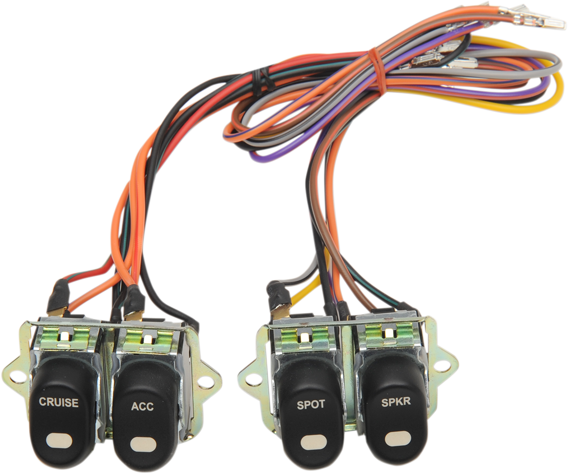 DRAG SPECIALTIES Inner Fairing Cap Switch Kit - Rocker Switch Assembly / '96-'13 FLT 2106-0221
