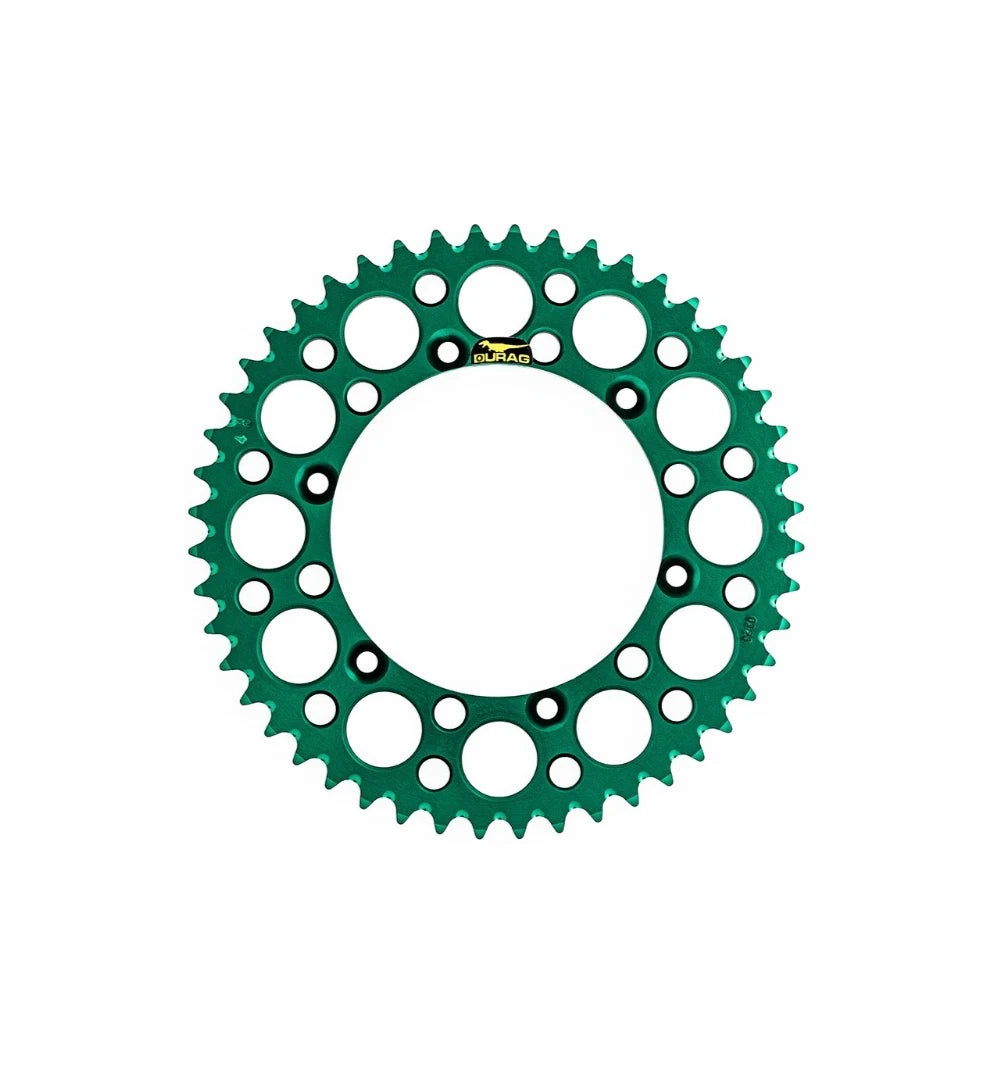 Durag Kawasaki Aluminum Rear Sprocket 49T - KX 250 450/ KLX 230 250D-Tracker/ KDX 220 - Green