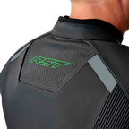 RST S-1 CE Men's Leather Jacket - Black / Grey / Fluorescent Green - View 17