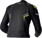RST S-1 CE Men's Leather Jacket - Black / Grey / Fluorescent Yellow - View 8