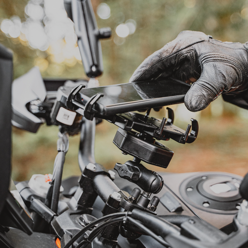 RAM Mounts RAM-B-149Z-A-PD4-462 Quick-Grip XL Phone Mount Vibe-Safe and U-Bolt Base Short