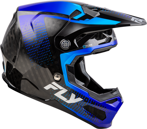 FLY Racing Formula S Carbon Protocol Helmet - Black Carbon / Blue - View 8