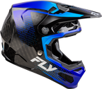 FLY Racing Formula S Carbon Protocol Helmet - Black Carbon / Blue - View 8