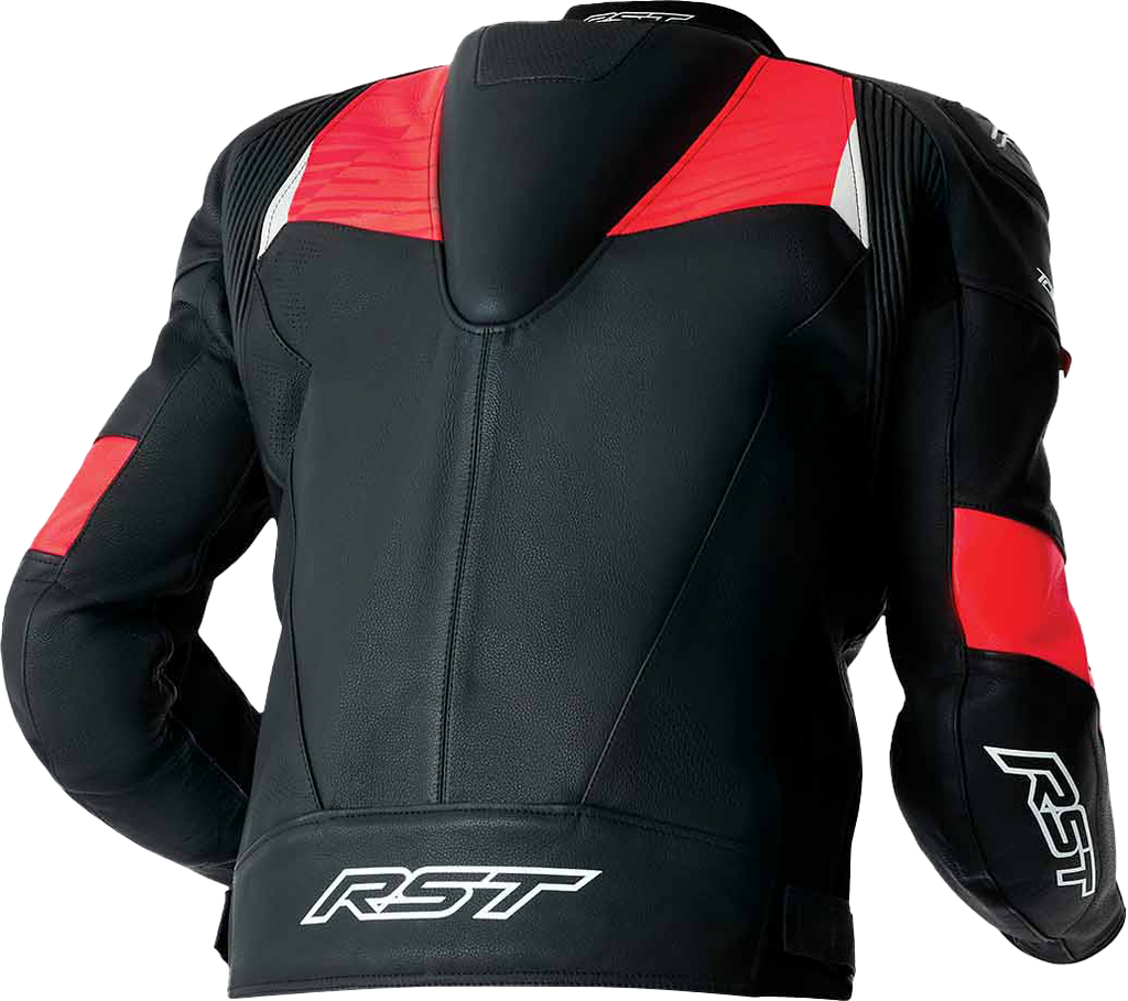 RST Tractech Evo 5 CE Men's Leather Jacket - Black / Fluorescent Red - View 7