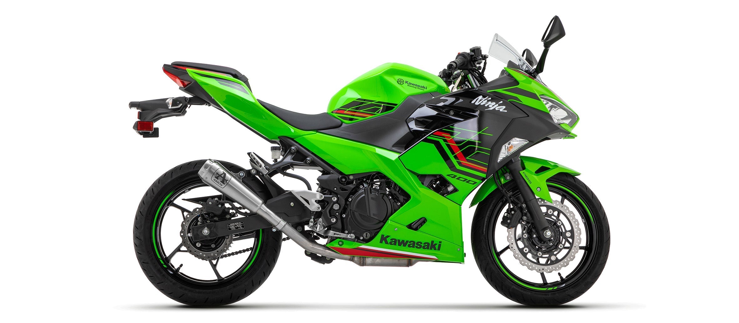 IN STOCK FIRE SALE 71874PRI Arrow Pro-Race Slip-on Exhaust, Nichrome for Ninja 400/Z400 500 2019- 2025