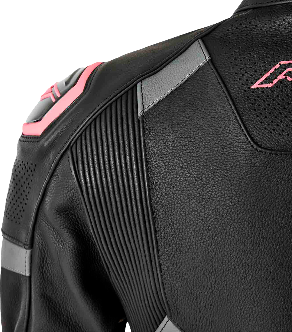 RST S-1 CE Women's Leather Jacket - Black / Fluorescent Pink - View 7
