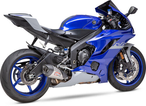 Yoshimura YZF-R6V 06-20 AT2 Stainless Slip-On Exhaust, w/ Stainless Muffler