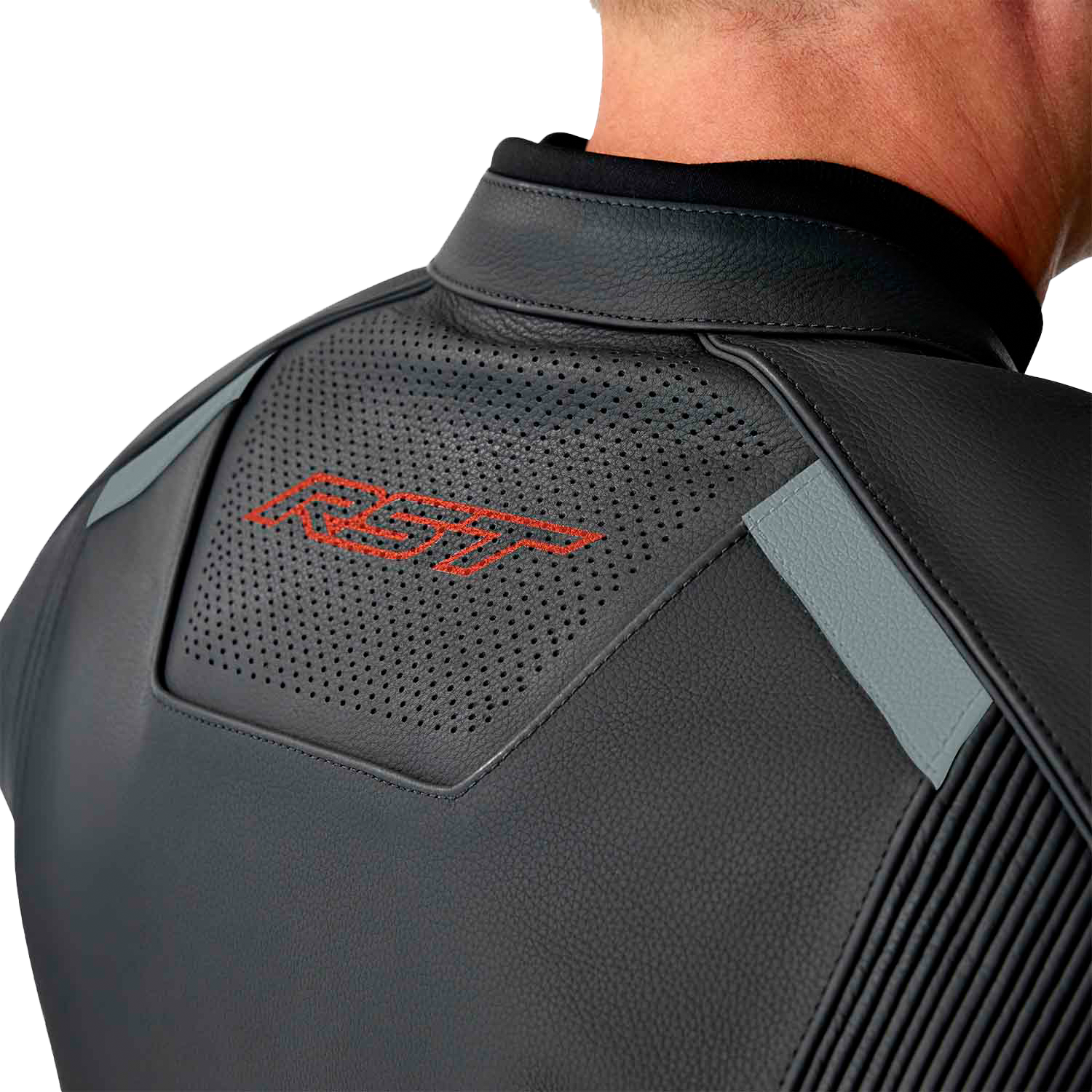 RST S-1 CE Men's Leather Jacket - Black / Grey / Red - View 14