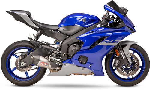 Yoshimura YZF-R6V 06-20 AT2 Stainless Slip-On Exhaust, w/ Stainless Muffler