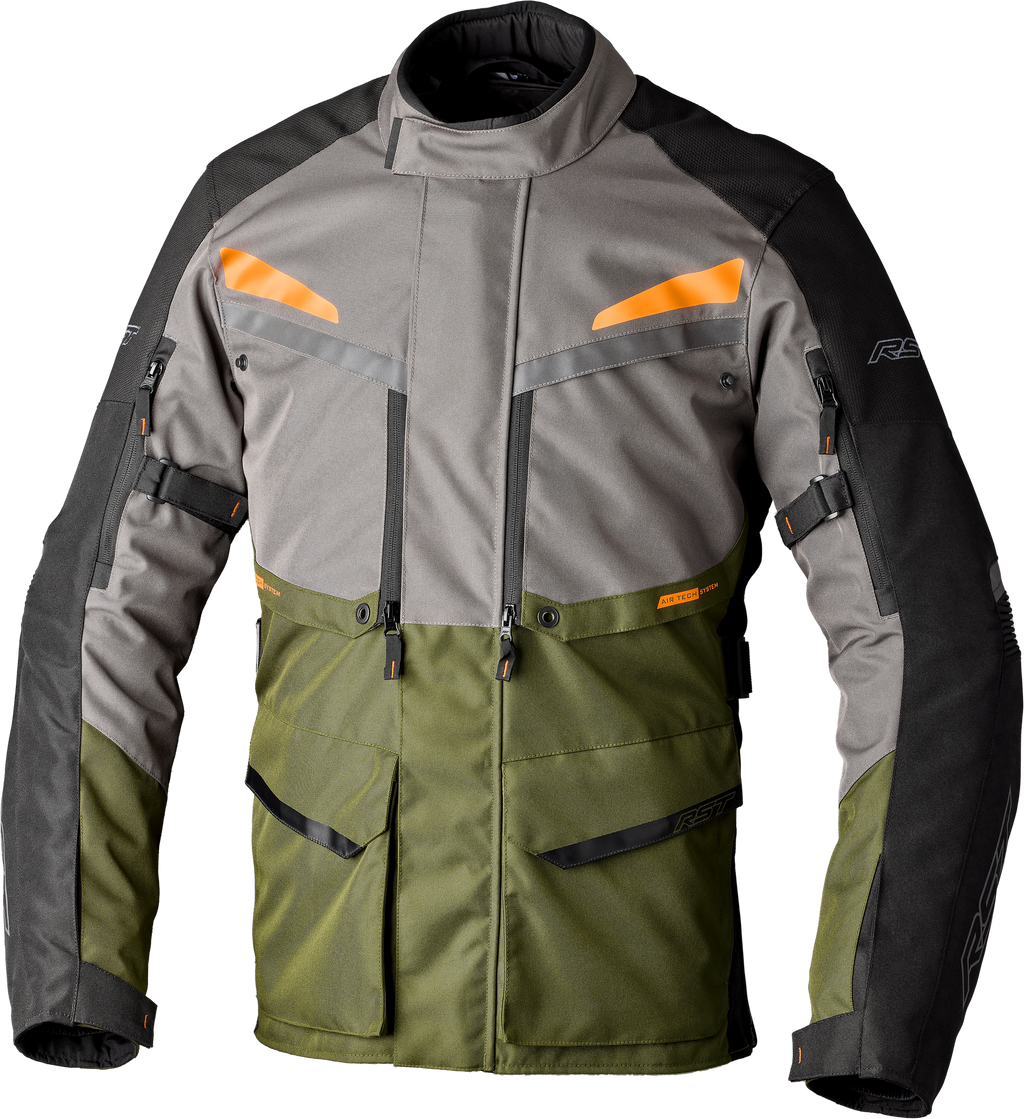 RST Maverick Evo CE Men's Textile Jacket - Khaki / Grey / Orange - View 6