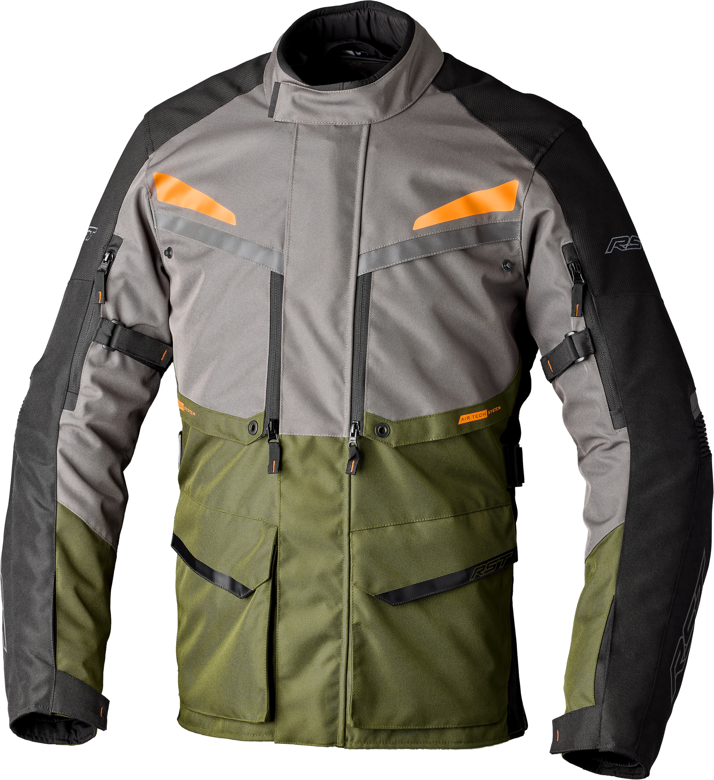 RST Maverick Evo CE Men's Textile Jacket - Khaki / Grey / Orange - View 6