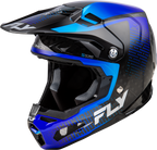 FLY Racing Formula S Carbon Protocol Helmet - Black Carbon / Blue - View 1