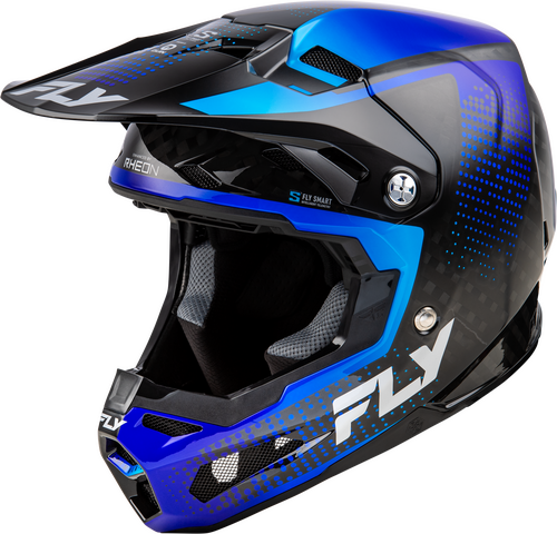 FLY Racing Formula S Carbon Protocol Helmet - Black Carbon / Blue - View 5