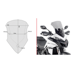 GIVI D7406S Specific Screen Smoked for Ducati Multistrada 1200, Ducati Multistrada 1260, and Ducati Multistrada 1260 Enduro